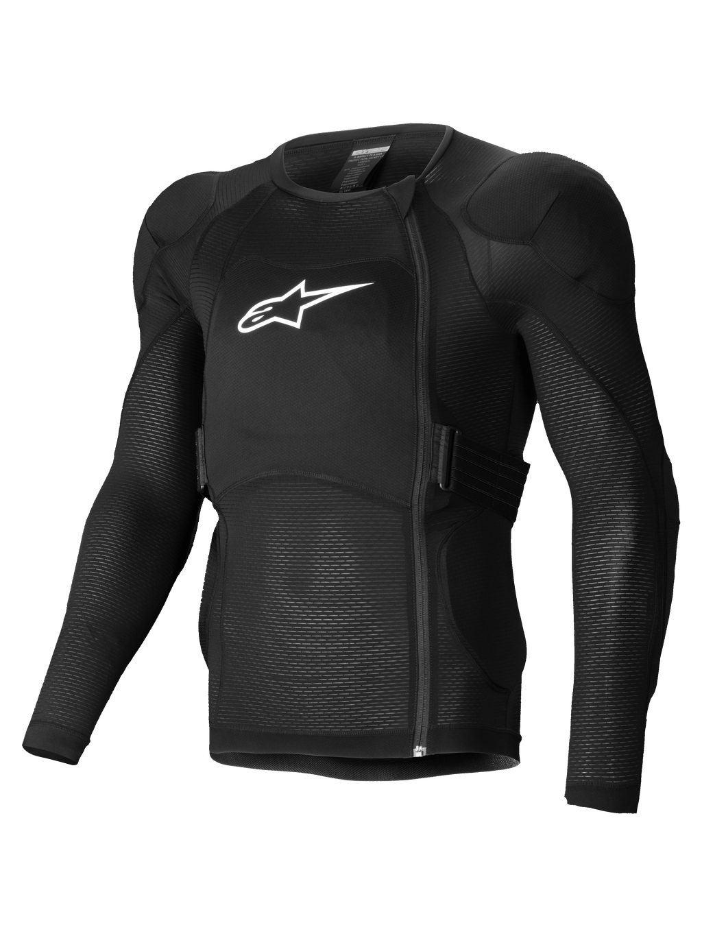 Alpinestars Giacca Protettiva A-Impact Plasma, giacca protettiva MTB a maniche lunghe, nera con logo bianco, con protettori Nucleon Plasma certificati CE livello 2 e struttura in mesh elasticizzato e traspirante