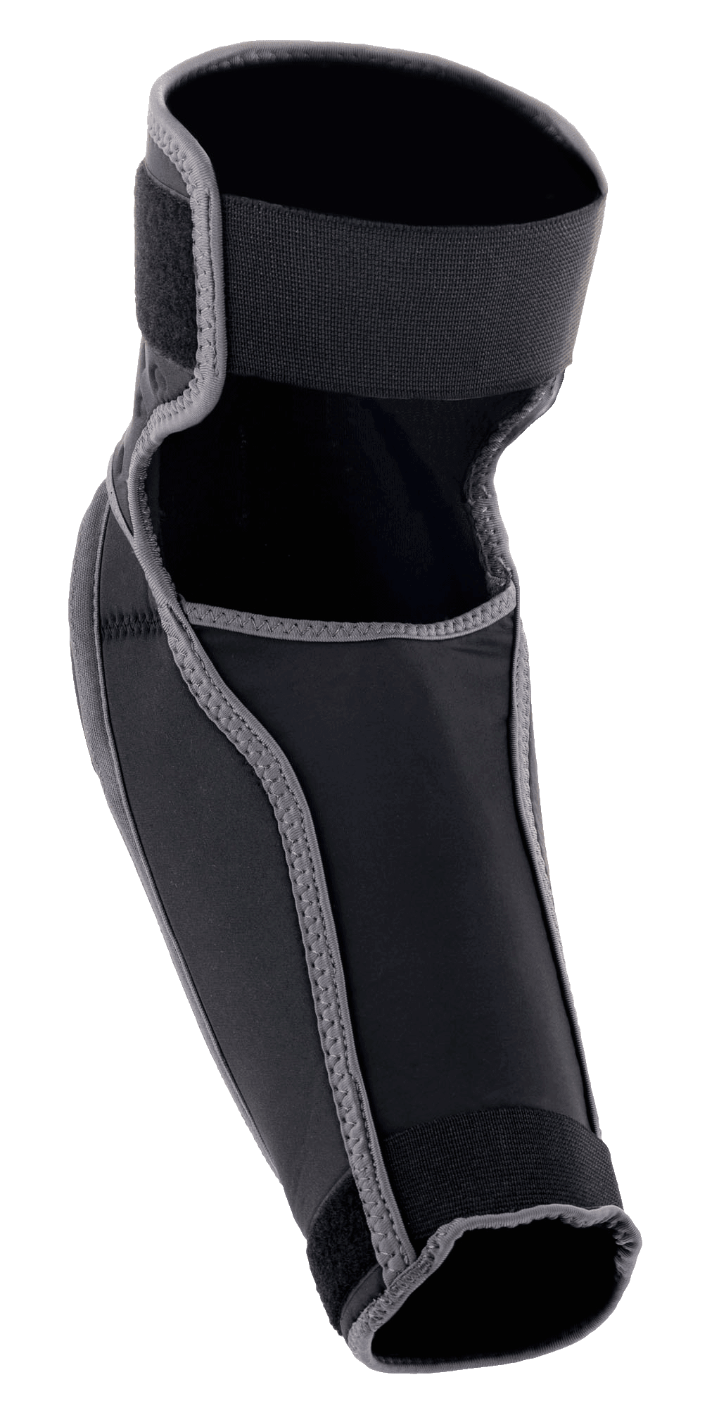 Protezioni per gomiti Alpinestars Vector, gomitiere MTB, nero e grigio antracite, con struttura in due parti, cinghie elastiche superiori e inferiori, chiusure a strappo e apertura per favorire la flessibilità di movimento