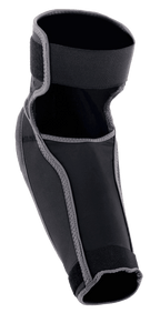 Protezioni per gomiti Alpinestars Vector, gomitiere MTB, nero e grigio antracite, con struttura in due parti, cinghie elastiche superiori e inferiori, chiusure a strappo e apertura per favorire la flessibilità di movimento