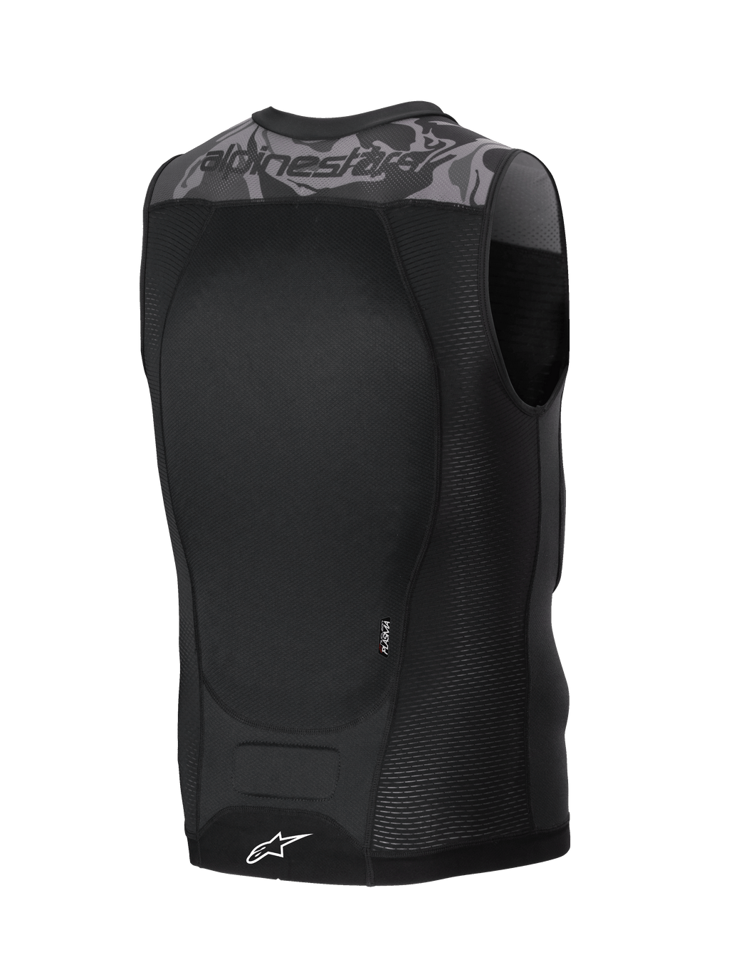 Alpinestars Gilet Protettivo A-Motion Plasma, gilet protettivo MTB e off-road, nero e grigio camo, paraschiena Nucleon Plasma e costruzione in mesh traspirante, vista posteriore