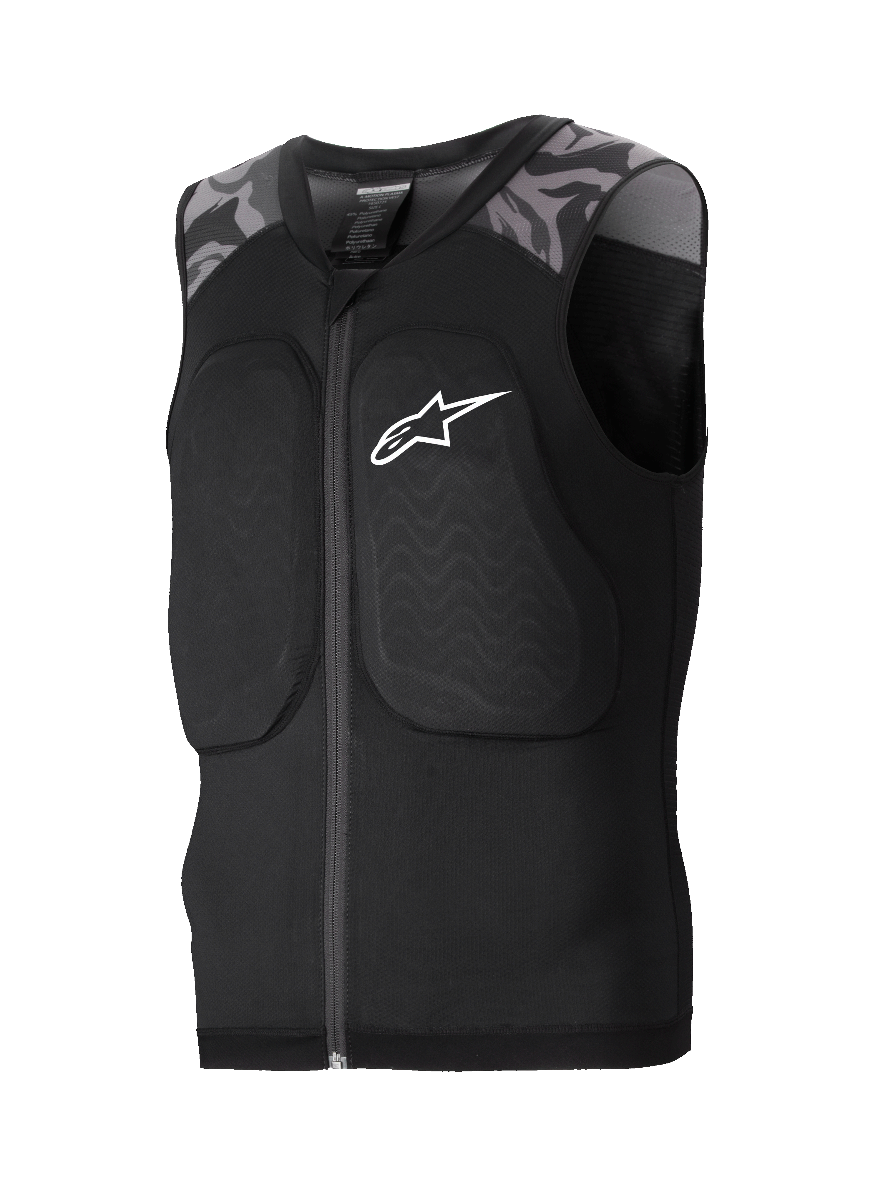 Alpinestars Gilet Protettivo A-Motion Plasma, gilet protettivo MTB da uomo, nero e camo, con protezioni toraciche e paraschiena Nucleon Plasma, traspirante, certificato CE