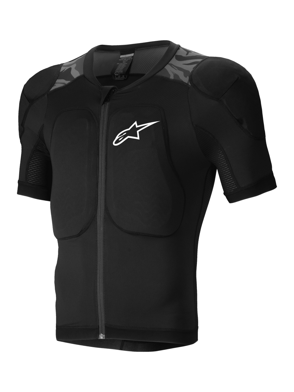 Alpinestars Giacca Protettiva A-Motion Plasma SS, giacca protettiva MTB a maniche corte, nero camouflage, con protettori Nucleon Plasma certificati CE e struttura in mesh elasticizzato