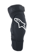 Alpinestars A-Impact Plasma Elite Knee Protector, ginocchiere da MTB, nero con logo Astar bianco, design ergonomico pre-curvato con mesh traspirante, chiusura a doppia cinghia regolabile