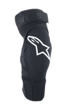 Alpinestars A-Impact Plasma Elite Knee Protector, ginocchiere da MTB, nero con logo Astar bianco, design ergonomico pre-curvato con mesh traspirante, chiusura a doppia cinghia regolabile