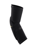 Ginocchiere Alpinestars Paragon Plus, nero e giallo acido, protezione per ginocchia slip-on leggera con rete elastica traspirante, design ergonomico preformato per mountain bike e fuoristrada