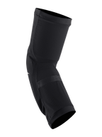 Ginocchiere Alpinestars Paragon Plus, nero e bianco, protezione ginocchio a infilare per mountain bike, struttura in rete elastica traspirante, vestibilità sagomata con polsini elasticizzati per ciclismo fuoristrada