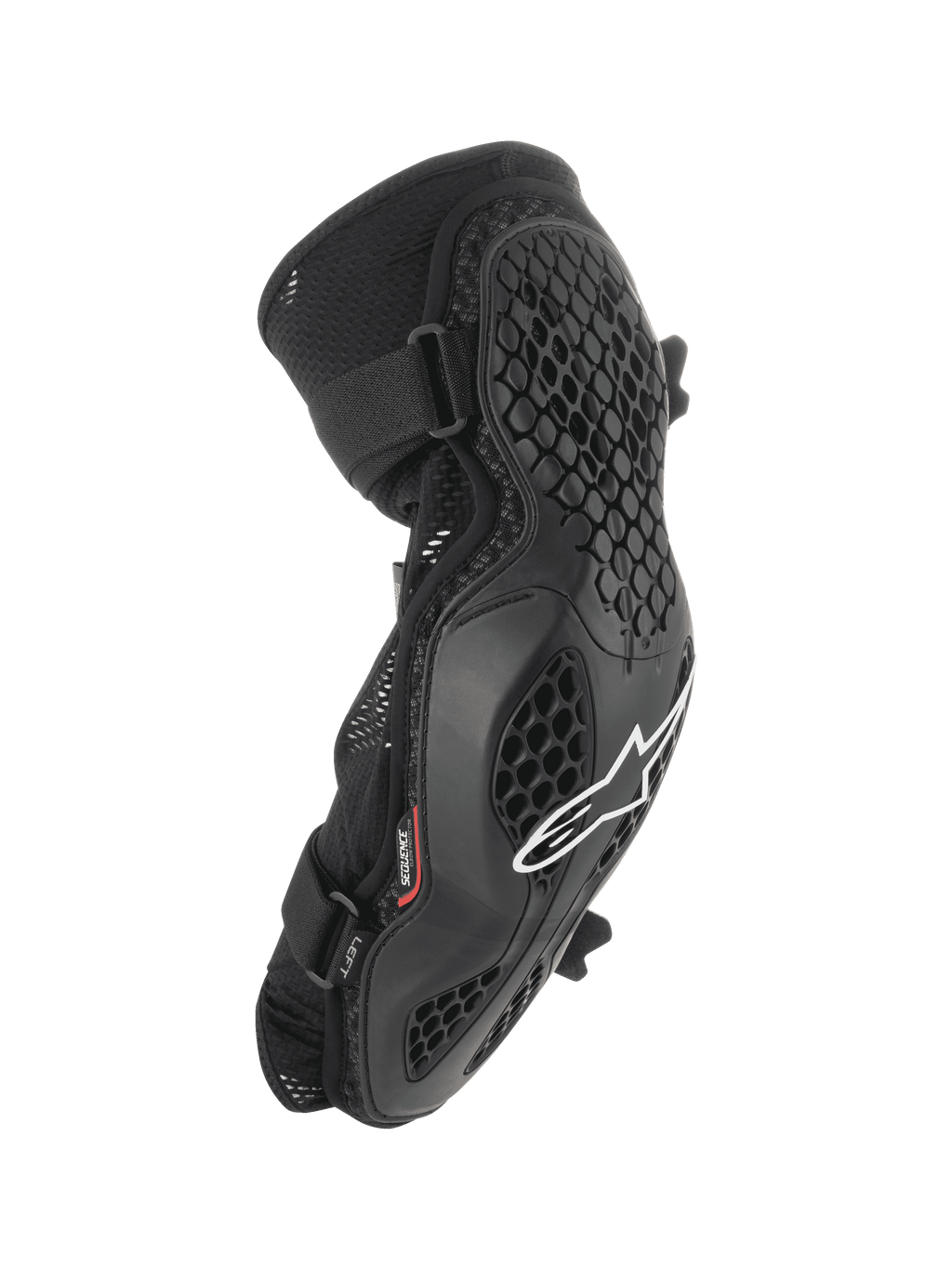 Alpinestars Bionic Pro, gomitiere da MTB, nere con logo bianco, struttura a griglia a nido d'ape, telaio in rete traspirante, doppie cinghie regolabili, design ergonomico per off-road e mountain bike