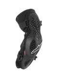 Alpinestars Bionic Pro, gomitiere da MTB, nere con logo bianco, struttura a griglia a nido d'ape, telaio in rete traspirante, doppie cinghie regolabili, design ergonomico per off-road e mountain bike