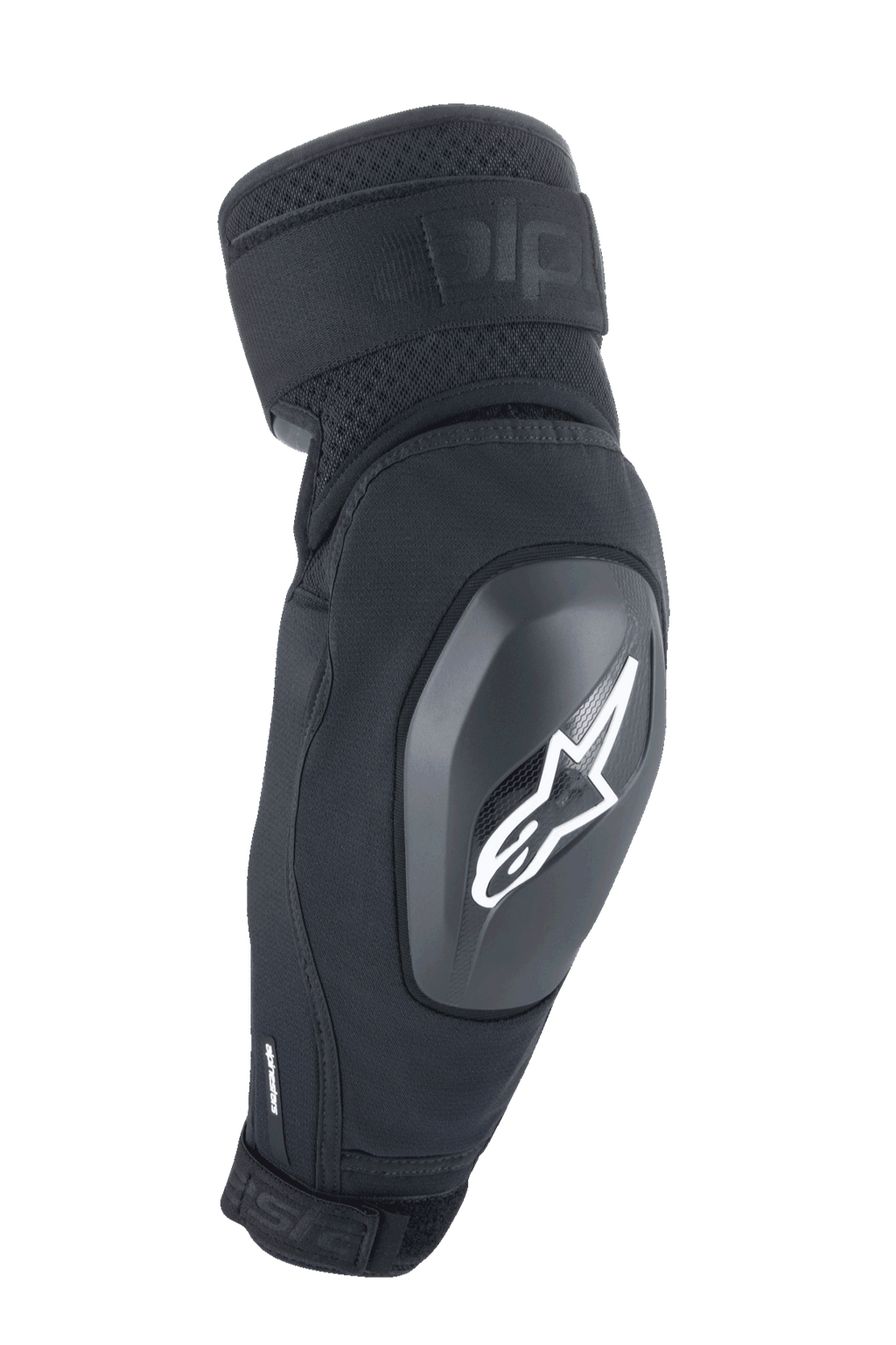 Alpinestars A-Impact Plasma Elite Shield Elbow Protector, gomitiera da MTB, nero con logo a stella bianco, guscio rigido in TPU, doppie cinghie regolabili, ventilazione a rete e design ergonomico precurvato, attrezzatura protettiva per mountain bike