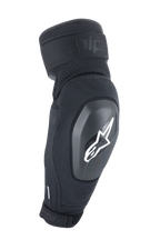 Alpinestars A-Impact Plasma Elite Shield Elbow Protector, gomitiera da MTB, nero con logo a stella bianco, guscio rigido in TPU, doppie cinghie regolabili, ventilazione a rete e design ergonomico precurvato, attrezzatura protettiva per mountain bike