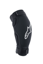 Alpinestars A-Impact Plasma Pro Elbow Protector, equipaggiamento protettivo per MTB, nero con logo bianco, con doppie cinghie regolabili in Velcro e design ergonomico pre-curvato