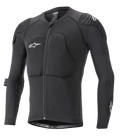 Alpinestars Paragon Lite Protection Jacket - Long Sleeve, protezione MTB, nero, costruzione in mesh traspirante con protezioni su petto e spalle, cerniera frontale, logo stella bianco sul petto, design leggero e aderente