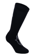 Alpinestars A-Dura Thermal Socks, calze da ciclismo nere con logo Astars grigio, lunghezza a metà polpaccio con bordo a coste, tessuto termico elasticizzato liscio per mountain bike invernale