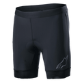Alpinestars Alps Inner Shorts, pantaloncini intimi da ciclismo neri con zona seduta imbottita integrata, fascia elastica in vita, logo Astars riflettente sulla parte inferiore della gamba sinistra, tessuto sintetico elasticizzato per prestazioni e comfort traspirante
