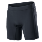 Alpinestars Drop Inner Shorts, pantaloncini intimi MTB neri con fondello imbottito integrato, ampia fascia elastica in vita, vestibilità ergonomica a compressione, tessuto elasticizzato traspirante ad asciugatura rapida, per guida trail ed Enduro