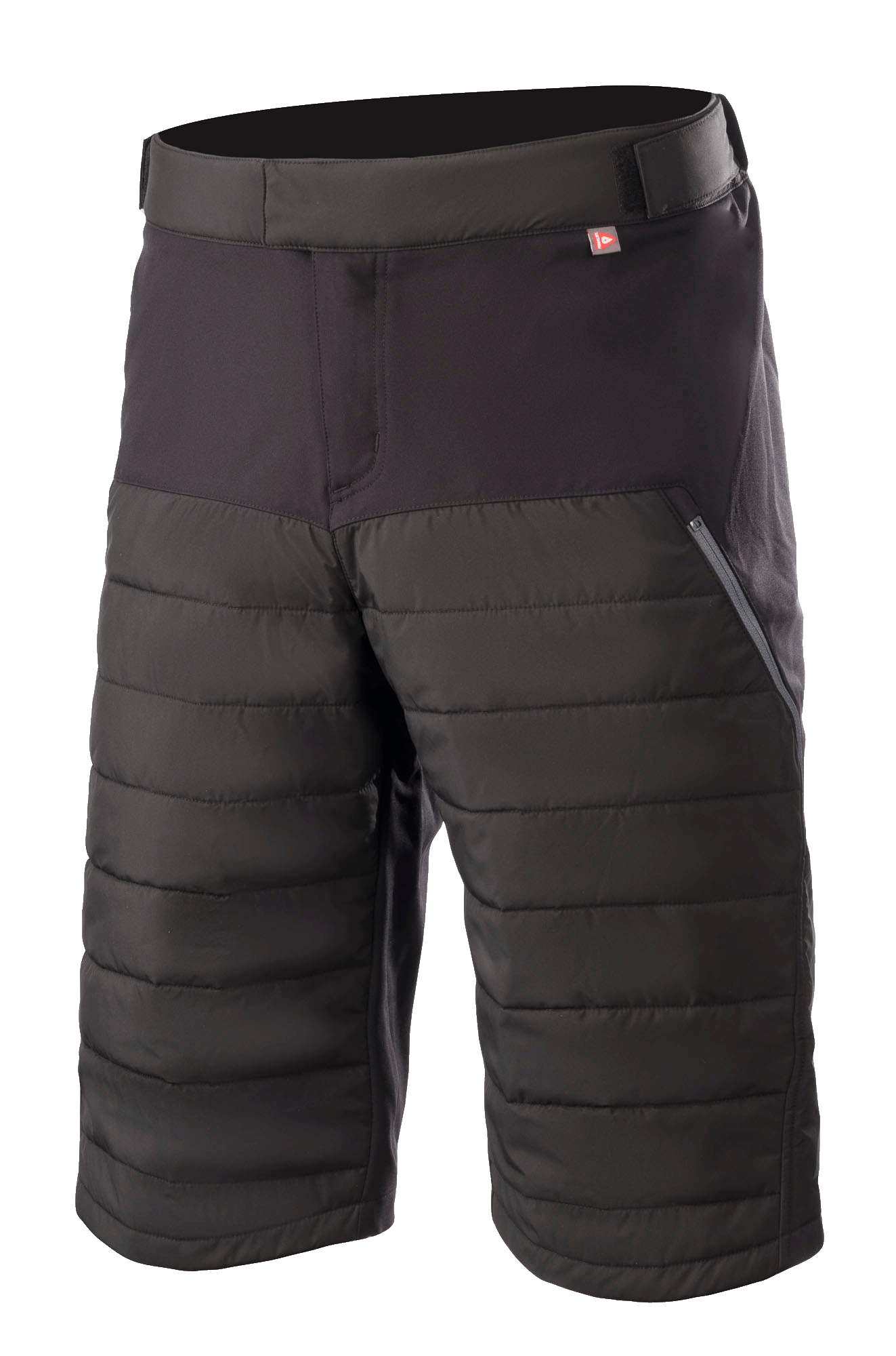 Alpinestars Denali 2 Shorts, pantaloncini da mountain bike, nero grisaille, con pannelli isolanti Primaloft trapuntati, tasca laterale con cerniera e vita regolabile, tessuto resistente lungo fino al ginocchio per MTB