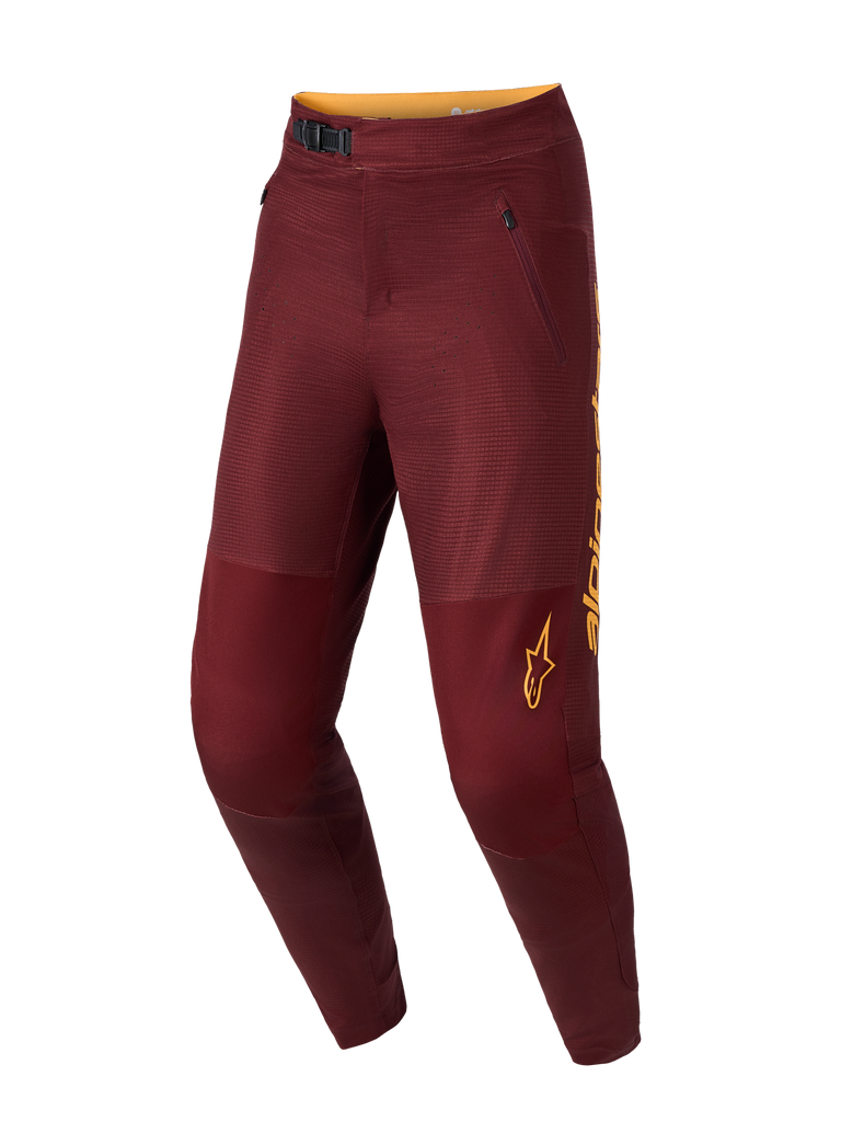 Alpinestars A-Dura Elite Flex Pantaloni bordeaux, modello MTB premium con chiusura a cricchetto e taglio affusolato.