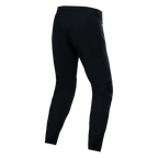 Pantaloni impermeabili Alpinestars A-Dura, nero, vista posteriore che mostra la costruzione in tessuto tecnico, pantaloni da mountain bike con grado di impermeabilità 20k, tessuto elasticizzato resistente per la guida fuoristrada in condizioni di bagnato