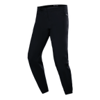 Pantaloni impermeabili Alpinestars A-Dura, pantaloni da ciclismo MTB, nero, design tecnico slim-fit con tasche laterali con cerniera e chiusura a cricchetto in vita, tessuto impermeabile liscio, abbigliamento performance minimalista per mountain bike