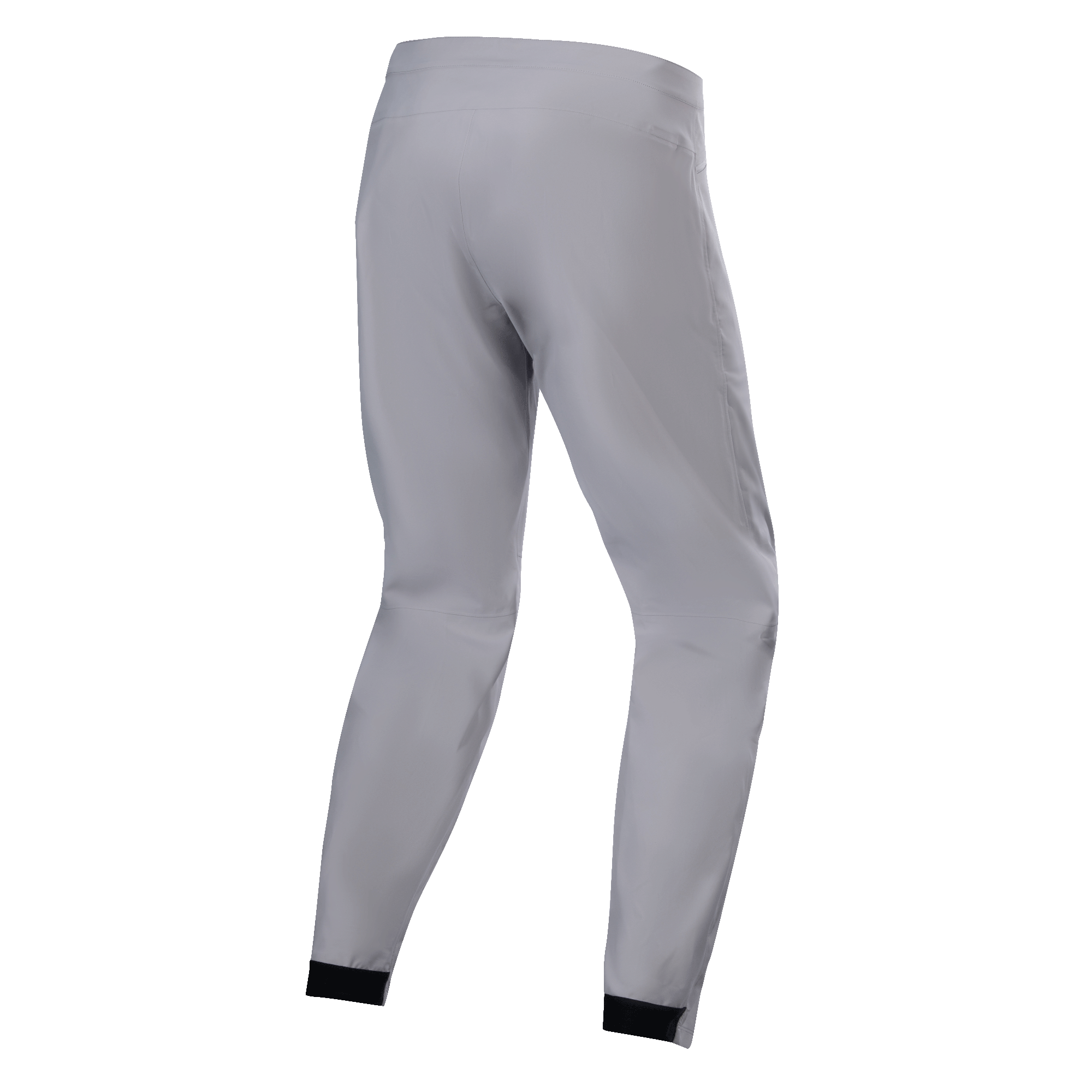 Pantaloni impermeabili Alpinestars A-Dura, pantaloni da MTB, grigio titanio, vista posteriore, con gambe affusolate e polsini elastici neri, design tecnico minimalista per mountain bike
