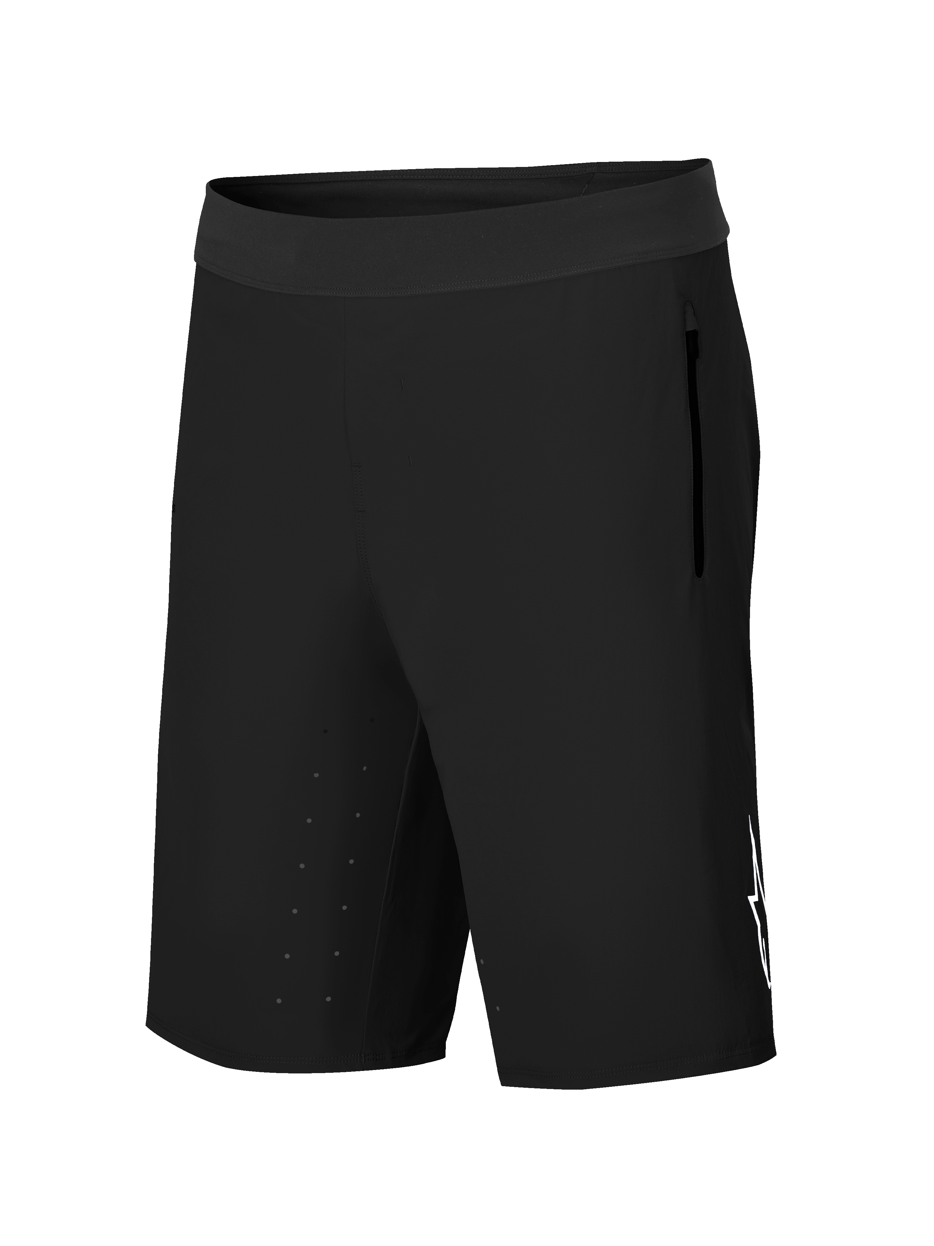 Alpinestars A-Aria Lite Short, pantaloncini da mountain bike, nero, con ampia fascia in vita, tasca laterale con cerniera, fori di ventilazione tagliati al laser sull'interno coscia e logo Astars bianco, abbigliamento tecnico da trail