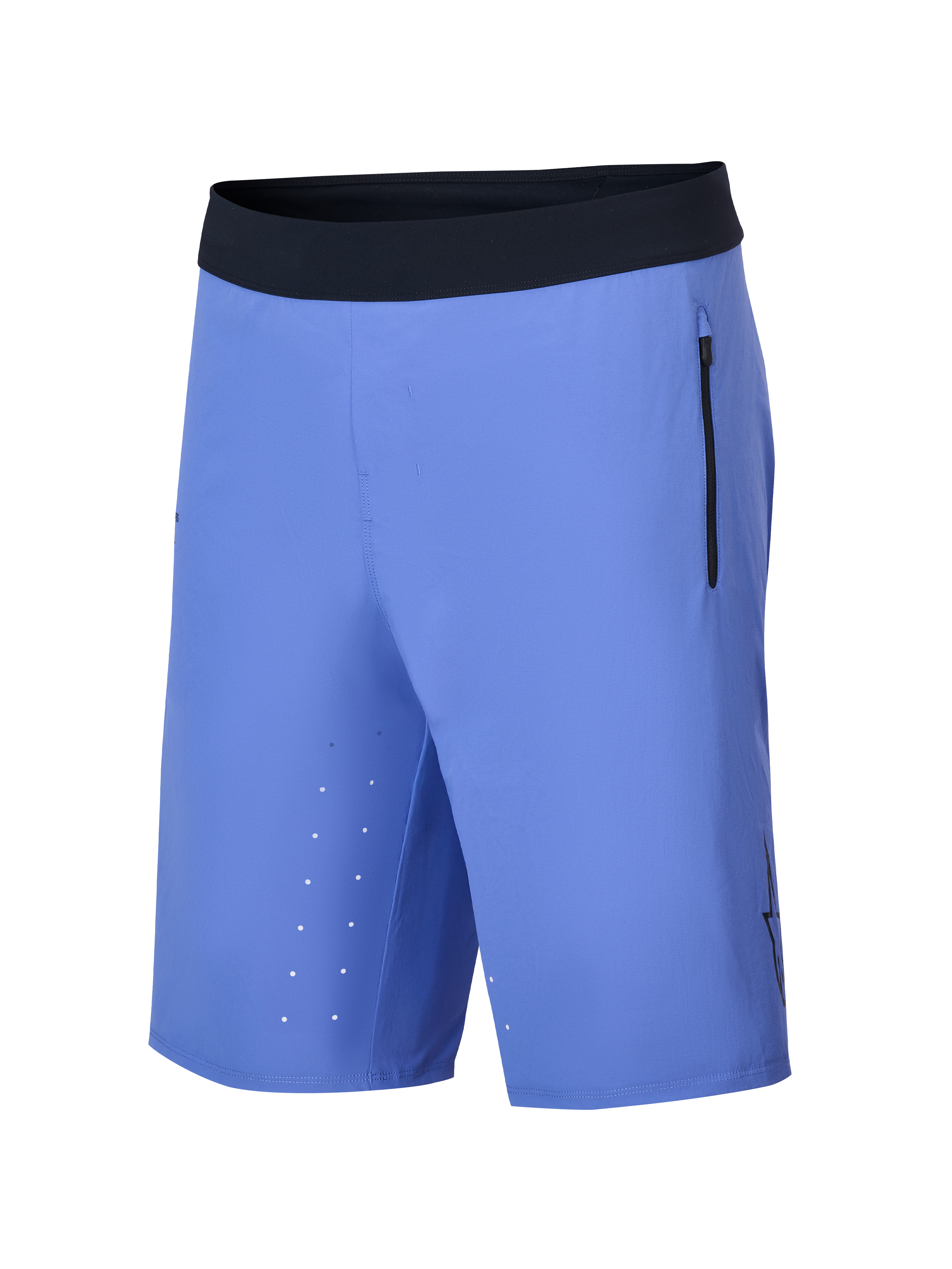 Alpinestars A-Aria Lite Short, pantaloncini da mountain bike, Baja Blue, fascia in vita nera ultra-morbida, tasca laterale verticale con zip, fori di ventilazione tagliati al laser sull'interno coscia, vestibilità performante per trail riding