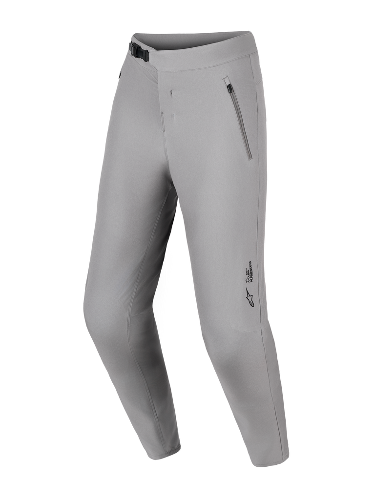 Pantaloni MTB Alpinestars A-Dura Ride grigi, con chiusura a cricchetto, tasche con zip e tessuto elasticizzato.