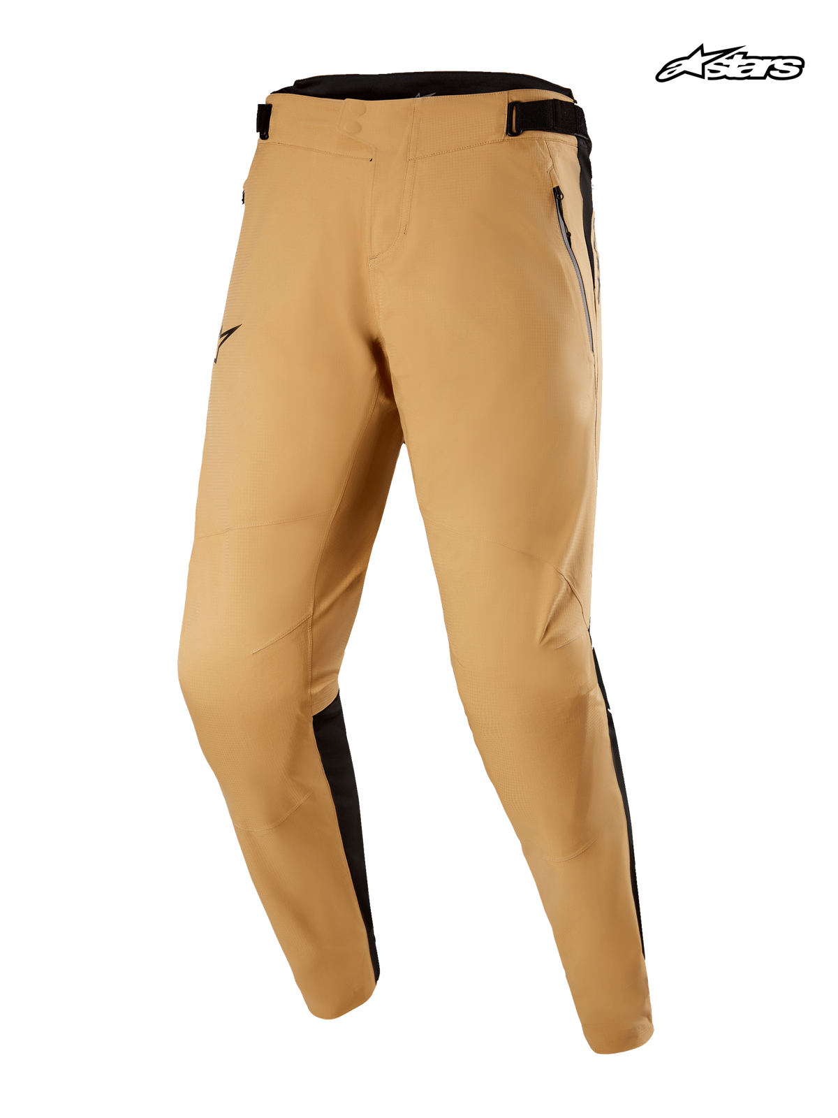 Alpinestars Pantaloni Tahoe 8.1 Impermeabili, pantaloni da mountain bike da uomo color cachi e nero, vista frontale in studio con struttura in tessuto tecnico termosaldato e tasche con zip