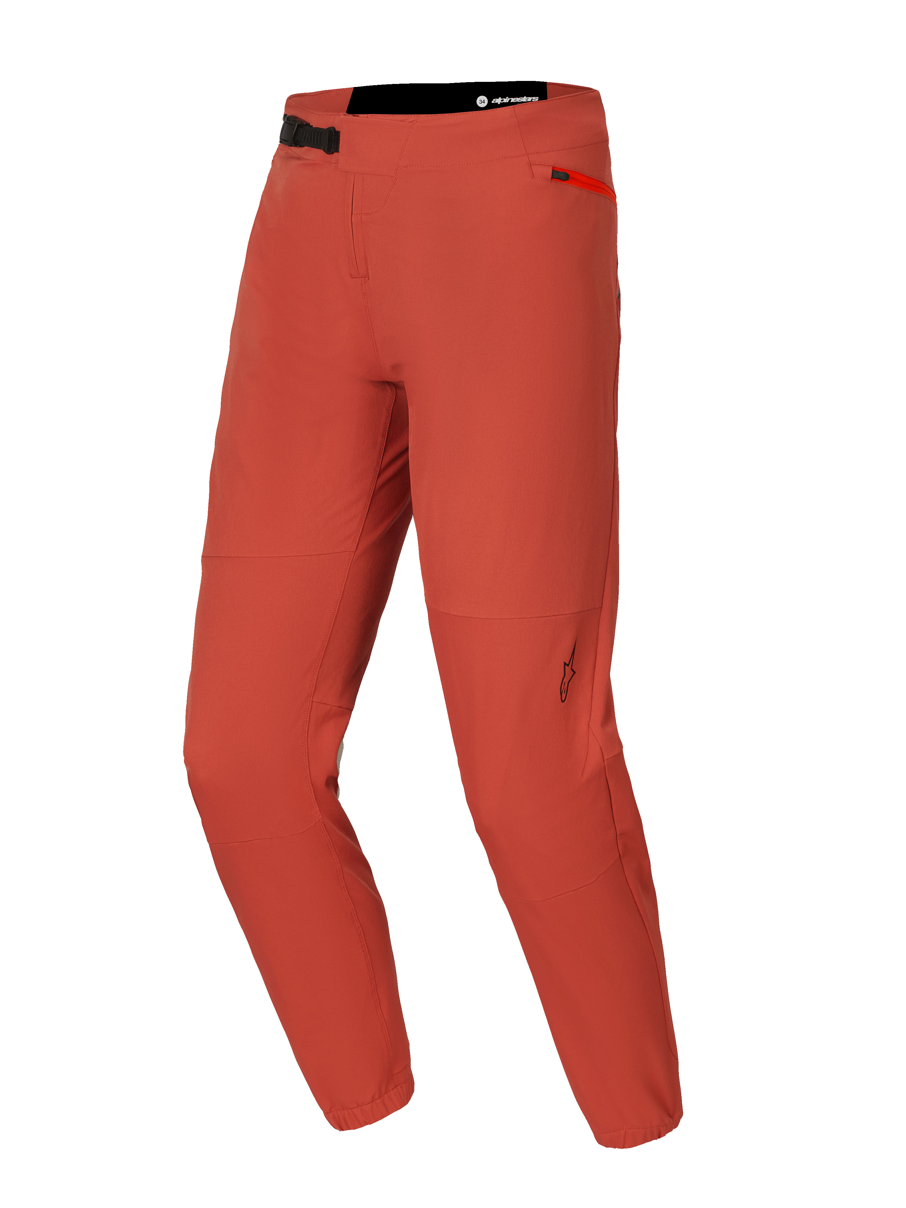 Alpinestars A-Dura Elite Pants, pantaloni da mountain bike MTB, arancione scuro, in tessuto Cordura elasticizzato in 4 direzioni, chiusura frontale a cricchetto, tasca laterale con zip e polsini elasticizzati