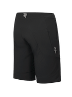 Alpinestars A-Aria Elite Shorts, pantaloncini MTB, Black Titanium, vista laterale posteriore con tasca con zip e logo a stella bianco, vestibilità performante per il ciclismo