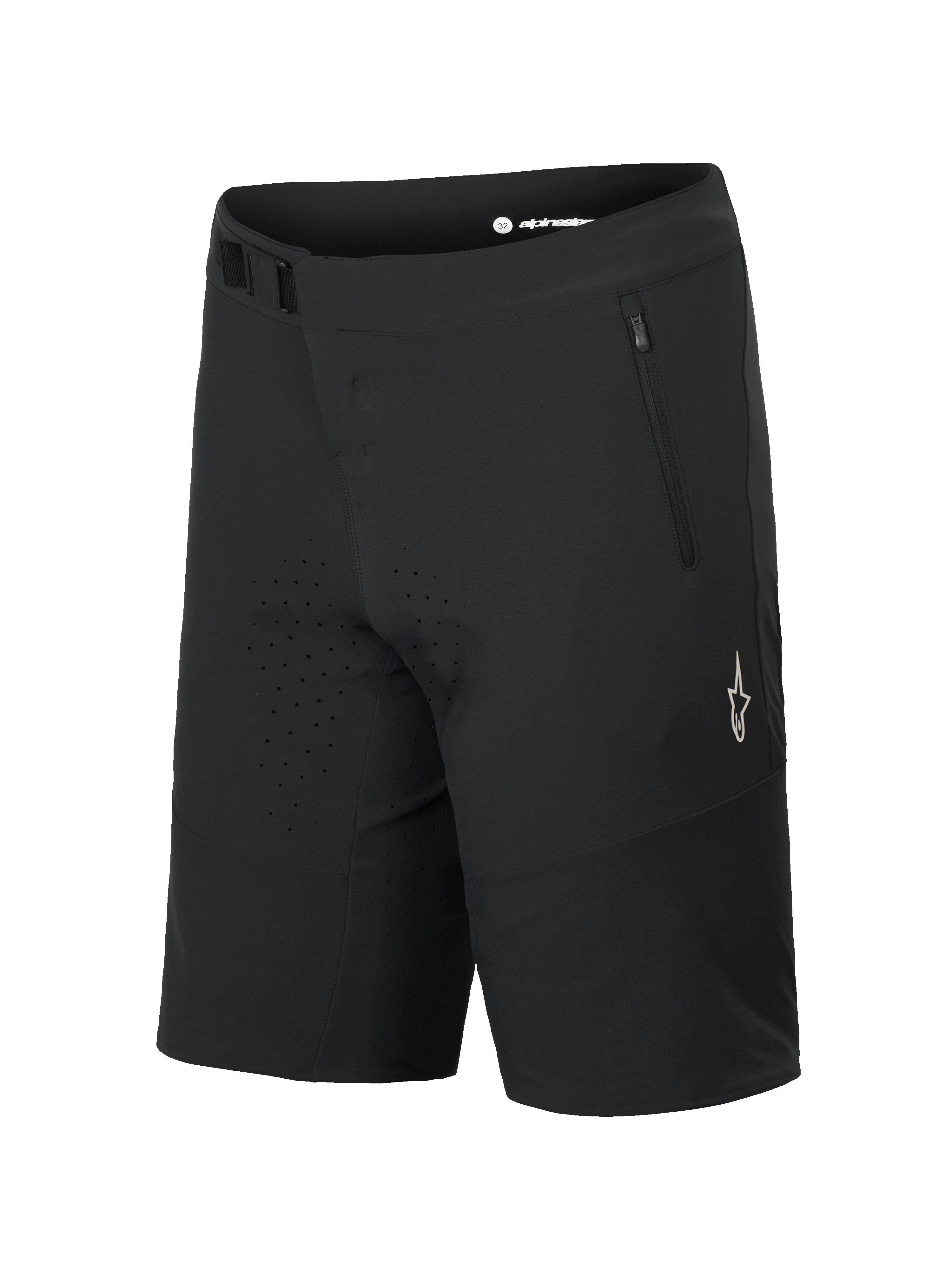 Alpinestars A-Aria Elite Shorts, pantaloncini da mountain bike, Black Titanium, con chiusura a fibbia magnetica e tasca con zip, fori di ventilazione tagliati al laser, logo A-star bianco sulla gamba, abbigliamento tecnico per trail riding