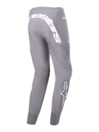 Alpinestars A-Supra Race Pants, pantaloni da gara MTB, grigio scuro, con grande logo testuale bianco sul carré posteriore e logo a stella bianco sulla parte inferiore della gamba, vestibilità performante affusolata con tessuto elasticizzato a 4 vie, abbigliamento da ciclismo off-road resistente