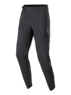 Alpinestars Pantaloni Donna Stella A-Dura, pantaloni da ciclismo MTB, nero, con doppia chiusura frontale a scatto, regolazione laterale in vita e tasche con zip, design minimalista con piccolo logo a stella bianco, tessuto elasticizzato resistente per la guida fuoristrada
