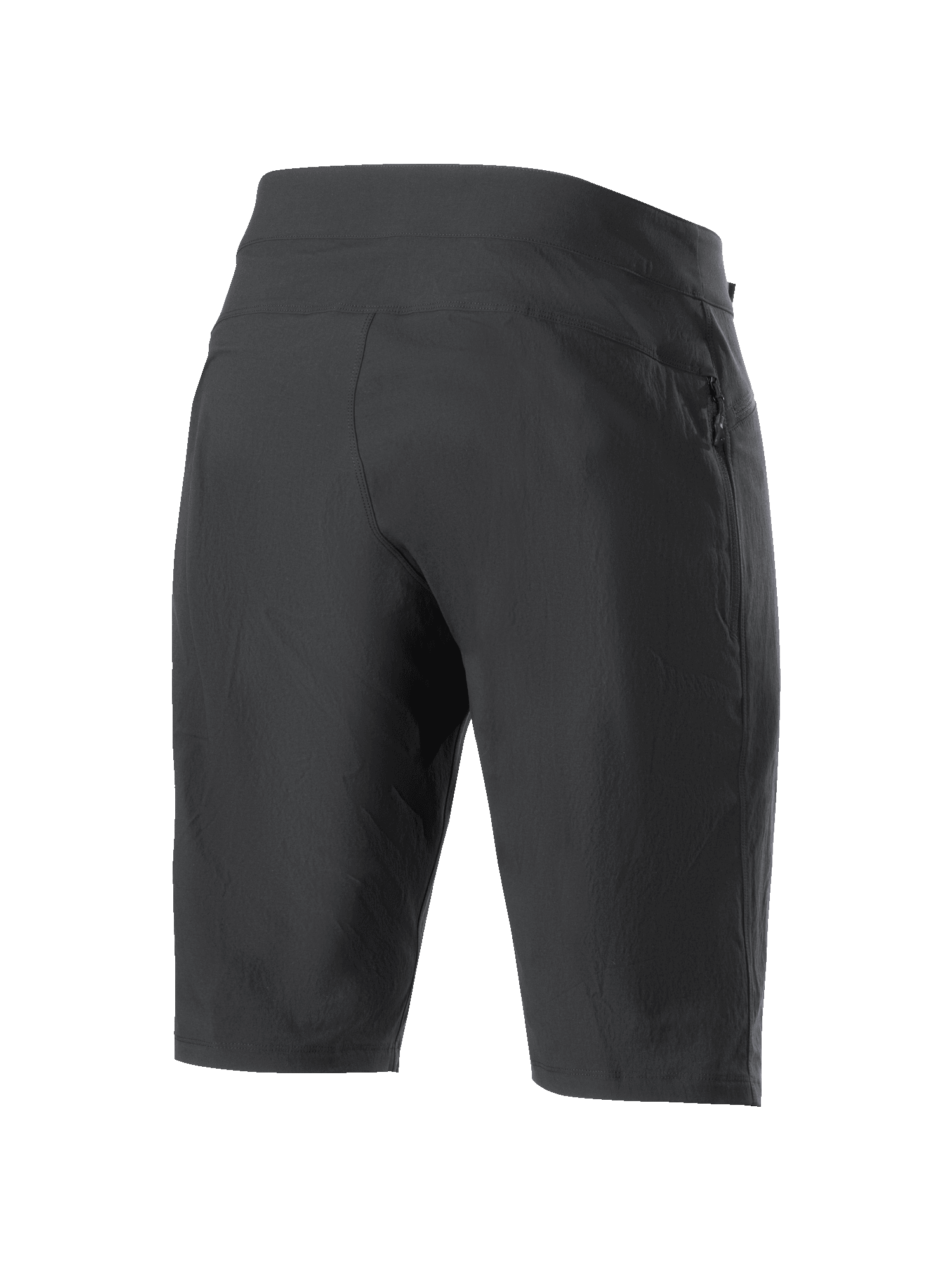 Alpinestars Stella A-Dura Shorts da donna, pantaloncini da mountain bike, nero, vista posteriore che mostra il resistente tessuto elasticizzato in 2 direzioni e la costruzione atletica, abbigliamento ad alte prestazioni per MTB e trail riding