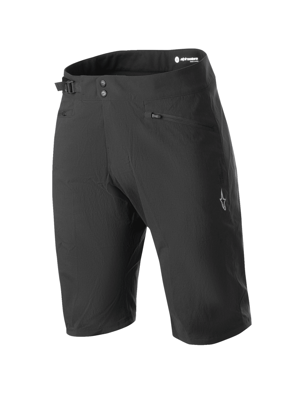 Alpinestars Stella A-Dura Shorts, pantaloncini da donna per mountain bike, neri, con chiusura a doppio snap e regolatore laterale in vita, tasche con zip, design tecnico lunghezza ginocchio in resistente tessuto elasticizzato in 2 direzioni
