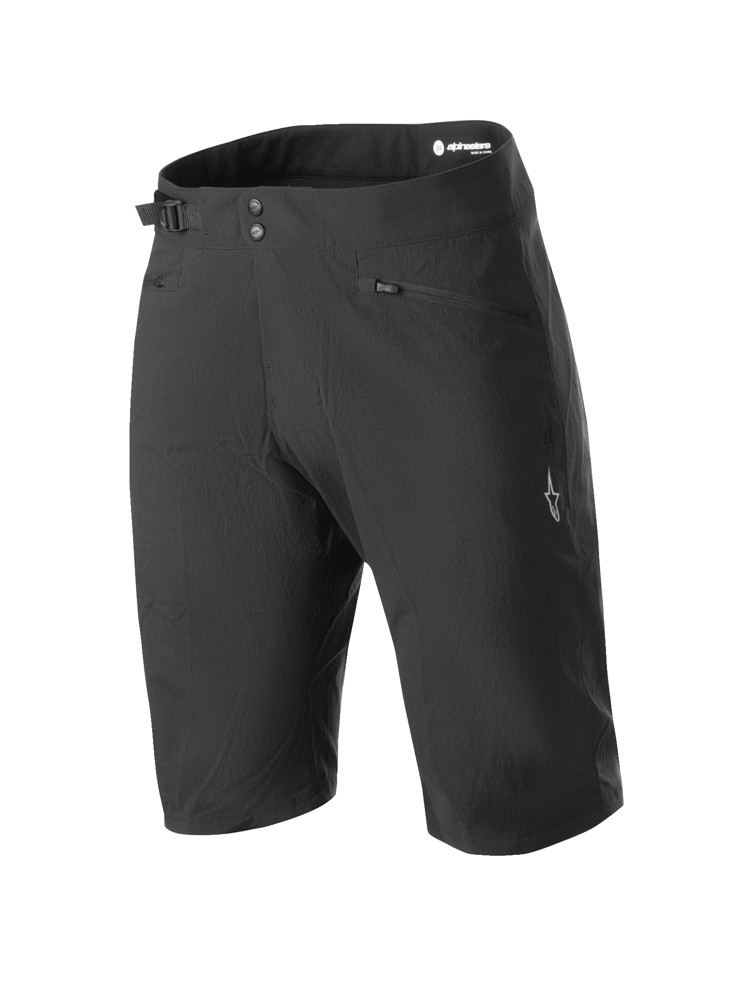Alpinestars Stella A-Dura Shorts, pantaloncini da donna per mountain bike, neri, con chiusura a doppio snap e regolatore laterale in vita, tasche con zip, design tecnico lunghezza ginocchio in resistente tessuto elasticizzato in 2 direzioni