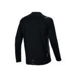 Maglia termica Alpinestars A-Dura, vista posteriore, nero, maglia da mountain bike a maniche lunghe con coda allungata, tessuto isolante testurizzato, piccolo logo A-Dura e dettagli riflettenti
