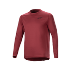 Alpinestars A-Dura Thermal Jersey, maglia da ciclismo a maniche lunghe, bordeaux, tessuto isolante testurizzato con piccolo logo a stella nero sul petto, orlo posteriore allungato per la guida in MTB
