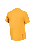 Maglia Alpinestars A-Dura Ride arancione, vista posteriore in tessuto jacquard con logo Astars sul bordo inferiore.