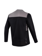 Maglia Alpinestars A-Dura Elite 2.0 nera e grigia, vista posteriore con coda allungata e design per MTB.