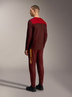 Maglia Alpinestars A-Dura Elite 2.0 bordeaux e rossa a maniche lunghe, vista posteriore abbigliamento tecnico da MTB.