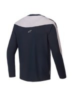 Alpinestars Maglia A-Supra Melt, maglia MTB a maniche lunghe, vista posteriore, nera e grigio chiaro, poliestere micro-perforato con pannelli elasticizzati