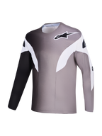 Maglia MTB Alpinestars A-Supra Elite grigio sfumato, design a gradiente in tessuto riciclato microforato.