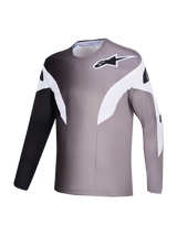 Maglia MTB Alpinestars A-Supra Elite grigio sfumato, design a gradiente in tessuto riciclato microforato.