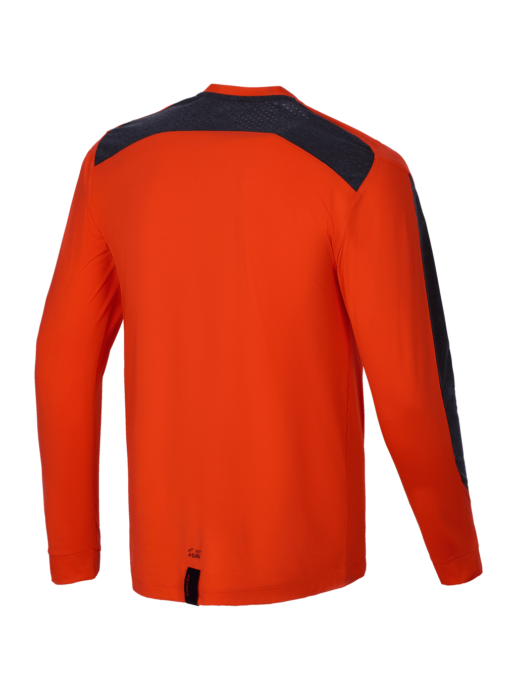 Alpinestars Maglia A-Dura Insert Astar, maglia MTB maniche lunghe, arancione e grigia, vista posteriore con inserti a contrasto