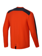 Alpinestars Maglia A-Dura Insert Astar, maglia MTB maniche lunghe, arancione e grigia, vista posteriore con inserti a contrasto