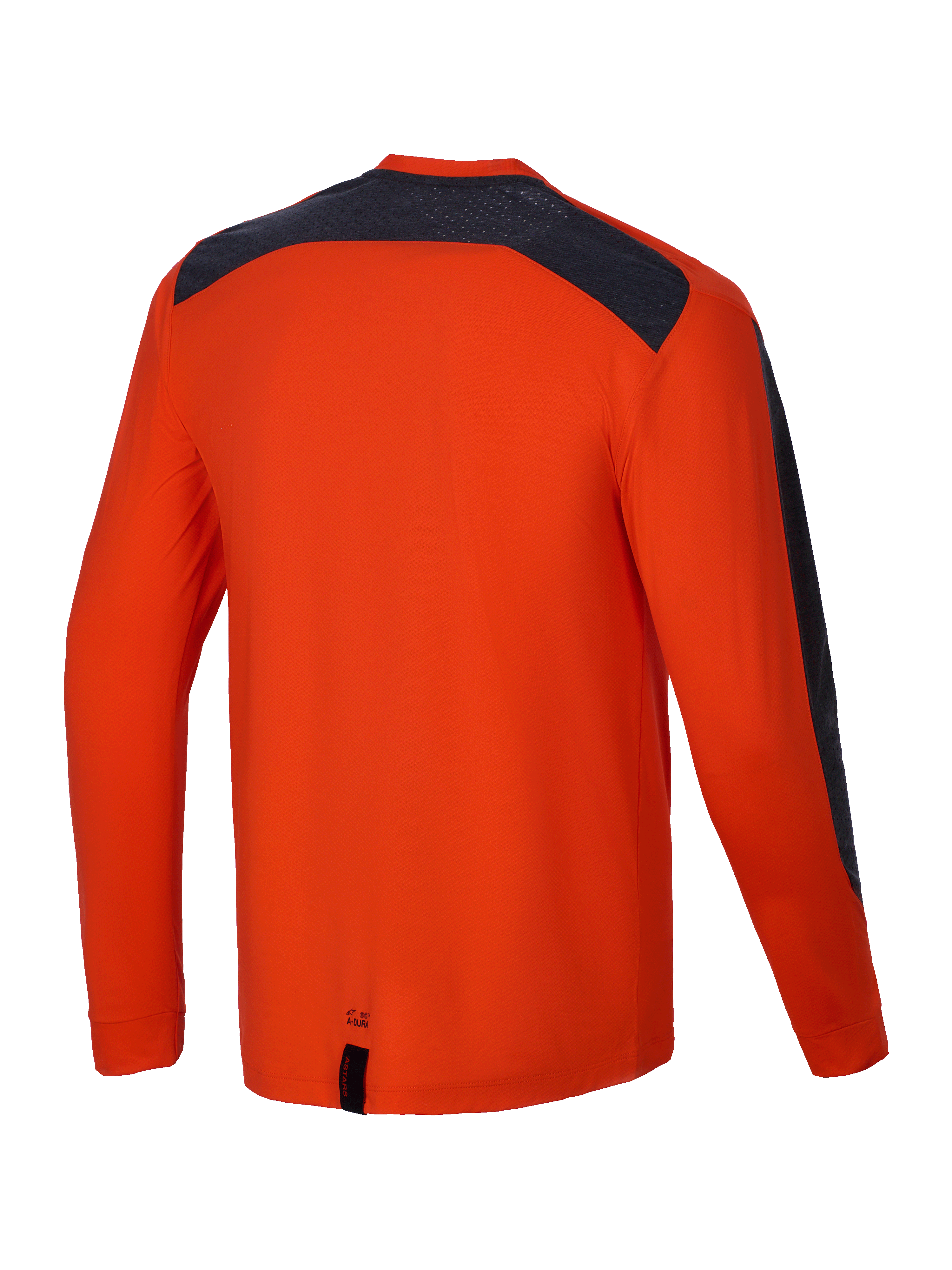 Alpinestars Maglia A-Dura Insert Astar, maglia MTB maniche lunghe, arancione e grigia, vista posteriore con inserti a contrasto
