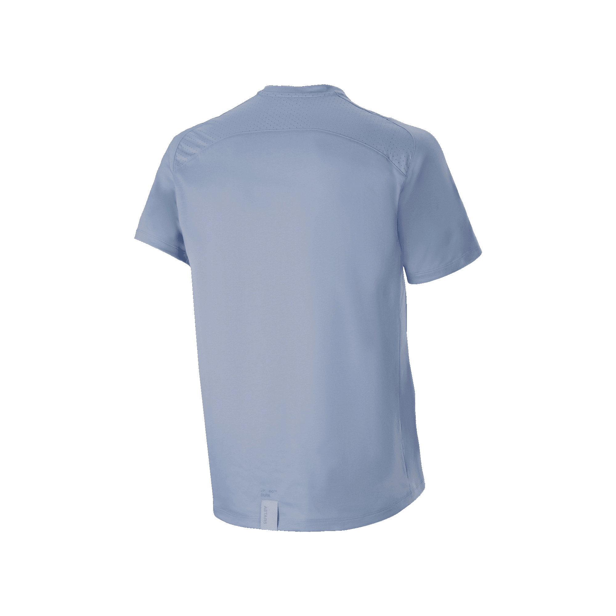 Maglia a maniche corte Alpinestars A-Dura Dri Astar, Infinity Blue, vista posteriore con pannelli di ventilazione in mesh sulla parte superiore della schiena e sulle spalle, orlo posteriore più lungo, abbigliamento tecnico da ciclismo MTB