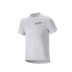 Maglia Alpinestars A-Aria Astar, maglia da ciclismo a maniche corte, White Dove, con un piccolo logo Alpinestars nero sul petto, vestibilità performante con coda più lunga per la guida MTB