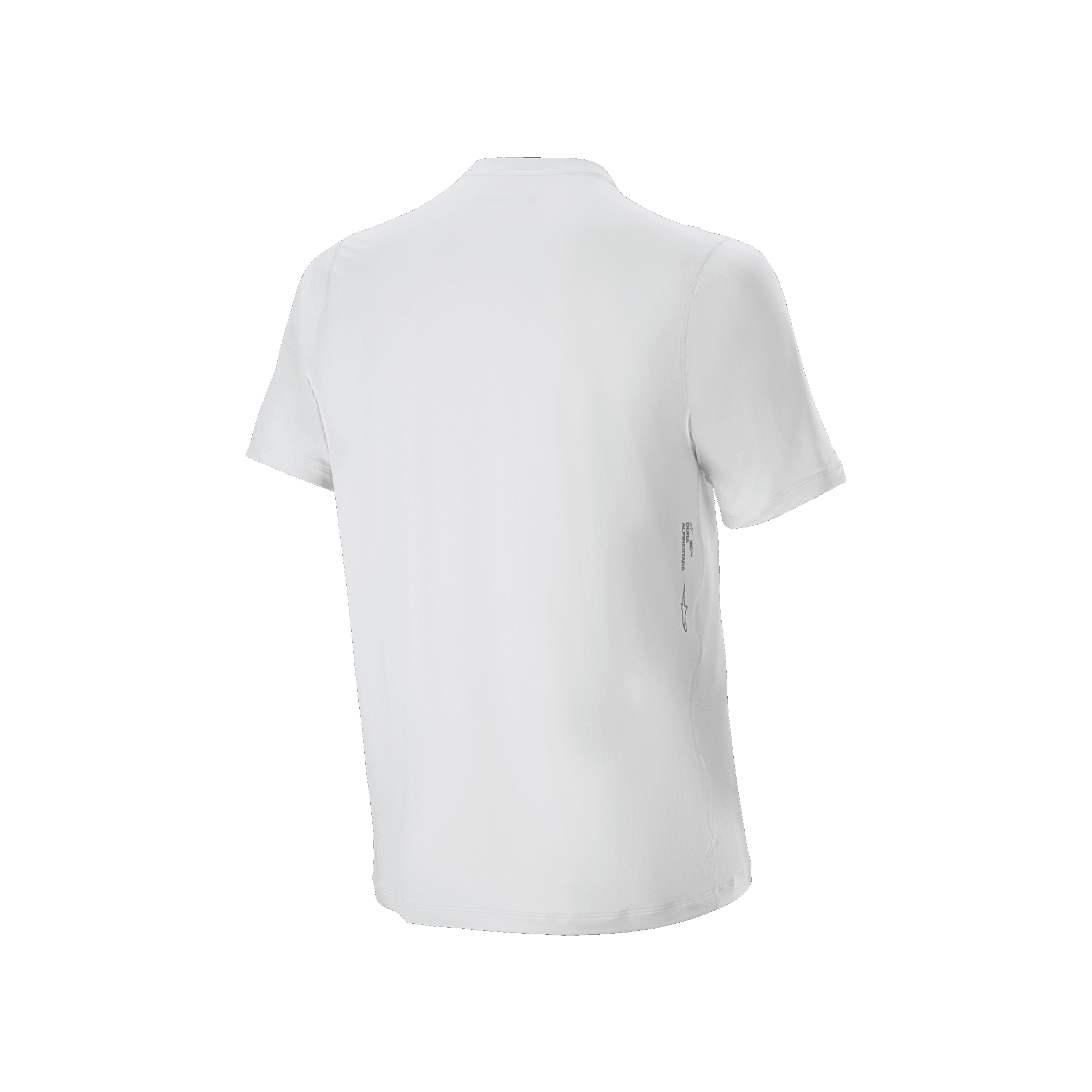 Alpinestars A-Dura Oscar Jersey - a maniche corte, maglia da ciclismo, White Dove, vista posteriore, design bianco minimalista con piccolo logo verticale in basso a destra sulla schiena, abbigliamento tecnico per mountain bike